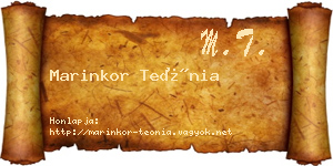 Marinkor Teónia névjegykártya